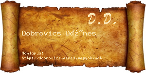 Dobrovics Dénes névjegykártya