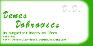 denes dobrovics business card